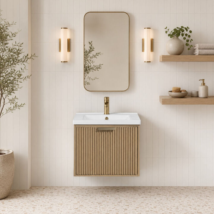Diego 24" Floating Bathroom Vanity Oak