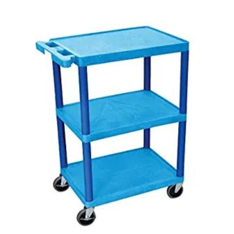 Luxor 3 Shelf Utility Cart Blue