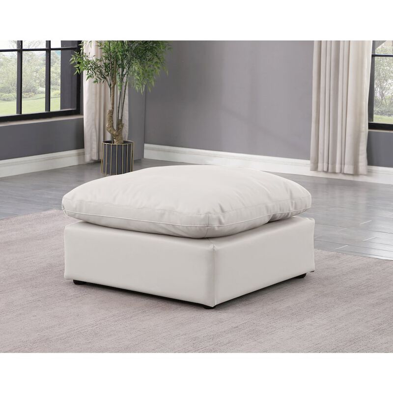 Meridian Furniture Indulge Linen Textured Fabric Ottoman