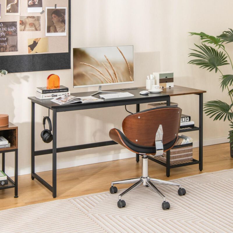 Home Office Computer Desk with Removable Storage Shelves