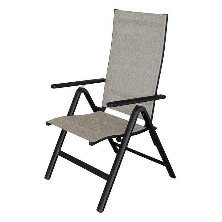 F. Corriveau International - Set of 2 Emma Outdoor Folding and Reclining Chairs, Aluminum Frame