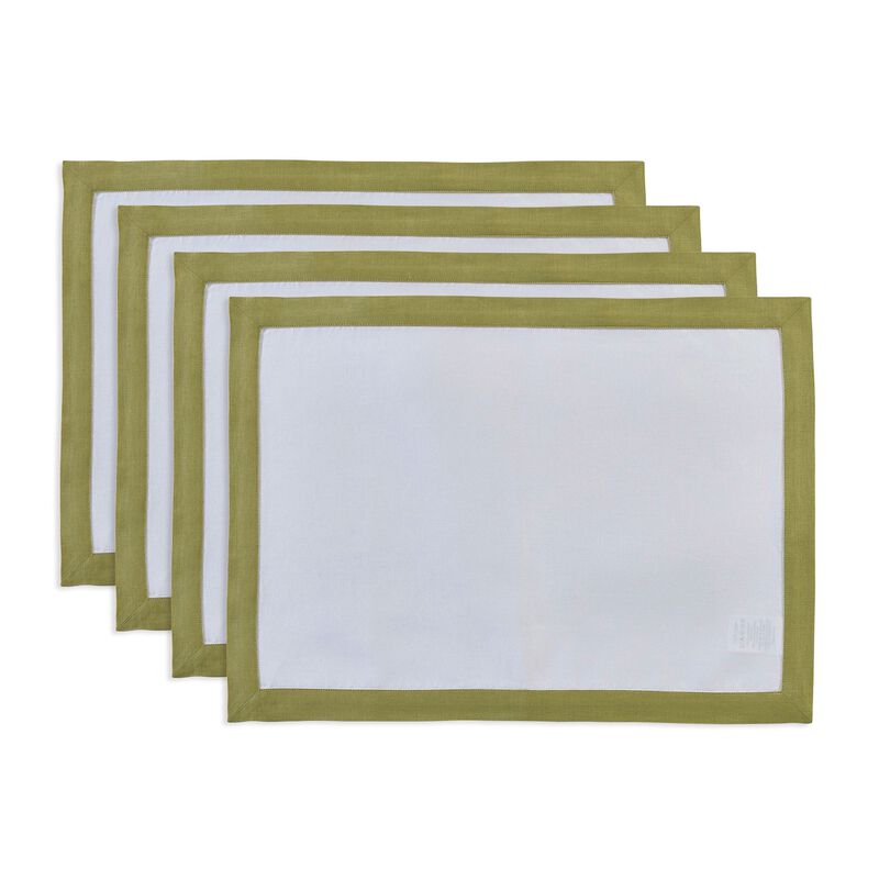 Solino Home Classic 100% Linen Placemats &ndash; Set of 4, 14 x 19 in, Machine Washable, Holiday and Everyday Dining