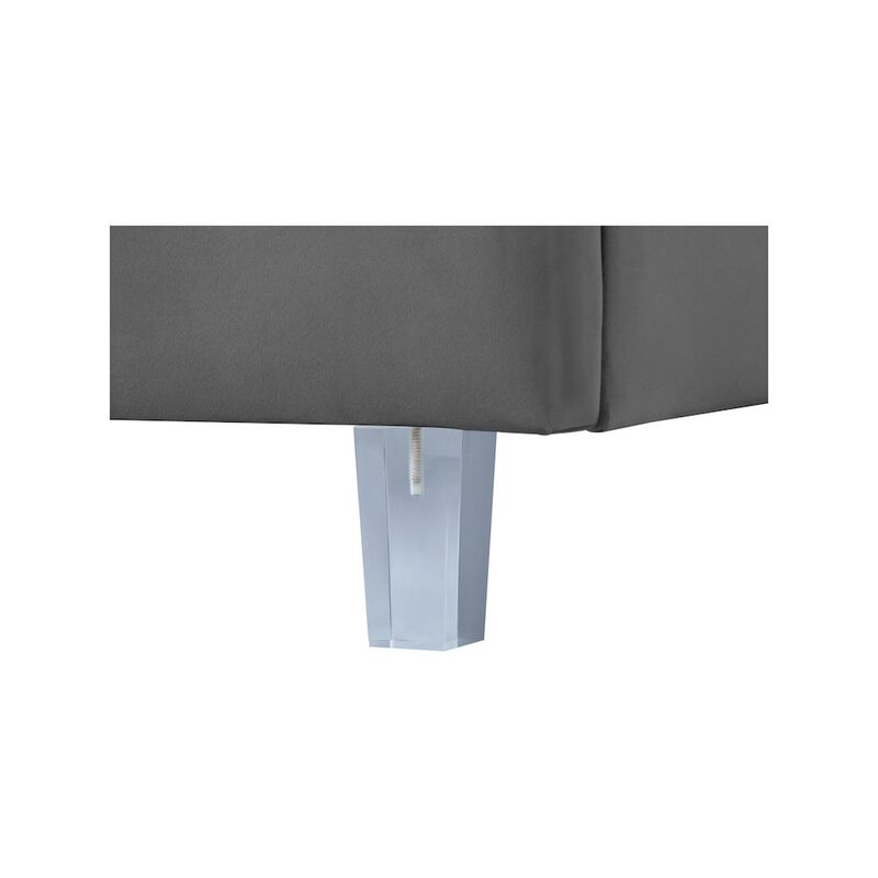 Meridian Furniture Rainbow Grey Velvet King Bed