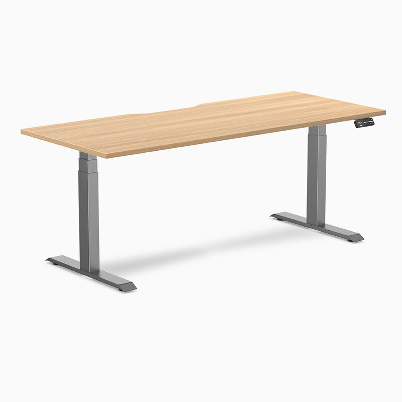 Desky Dual Scalloped Laminate Sit Stand Desk image number 0