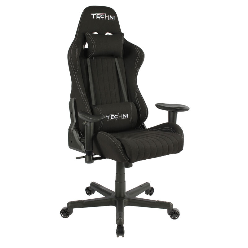 Techni Sport TS-F44 Fabric Ergonomic High Back Racer Style PC Gaming Chair, Black