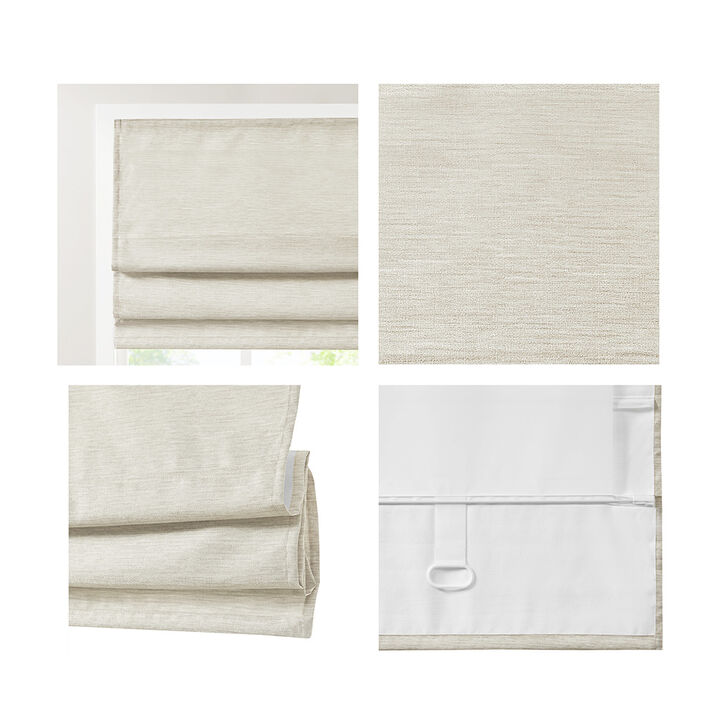 Gracie Mills Azenor Cordless Roman Faux Silk Shade with Room Darkening
