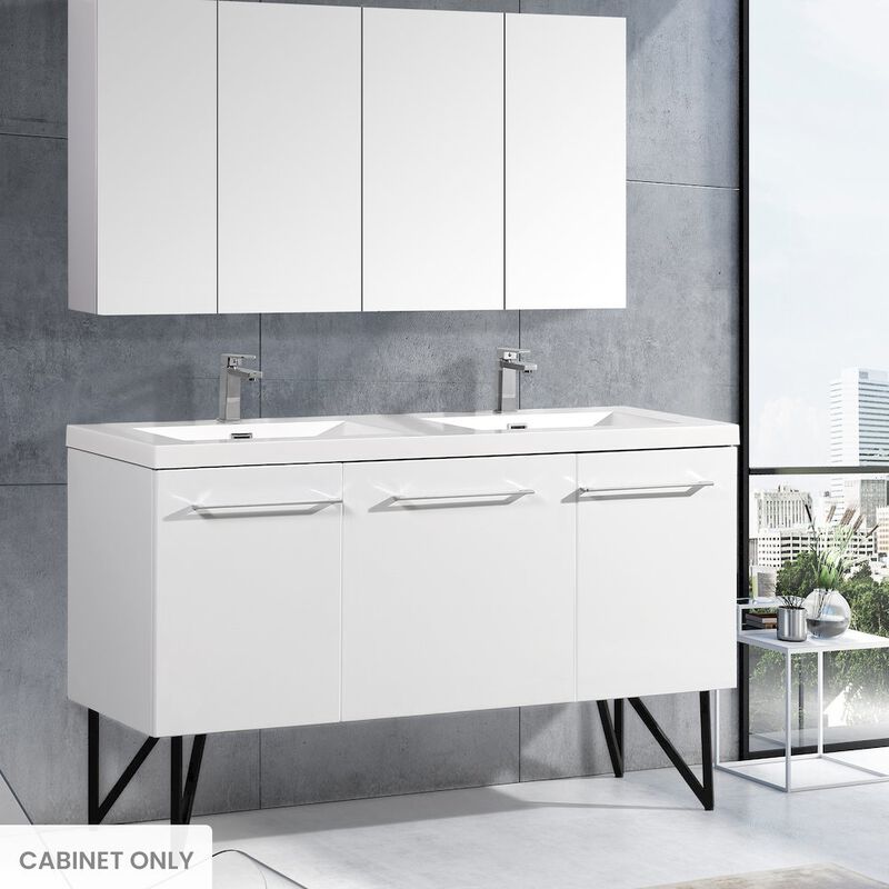 Annecy 60 Glossy White Bathroom Vanity Cabinet Only (SM-BV216) image number 1