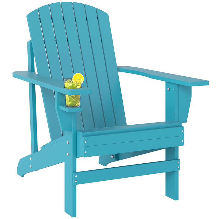 Hivvago Adirondack Chair with Cupholder for Patio & Porch