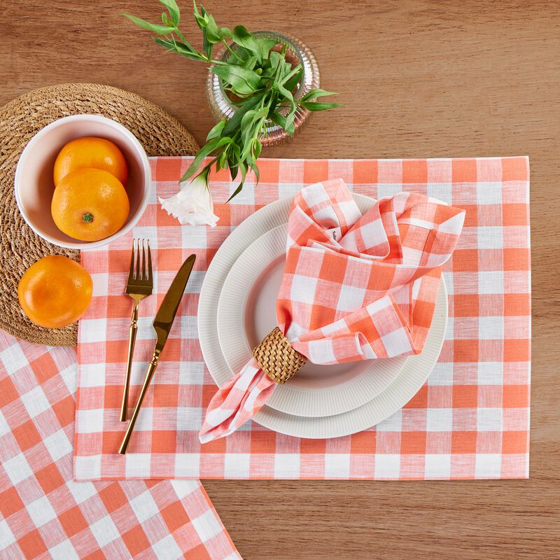 Christmas Linen Dinner Napkins 20 x 20 in Set of 4 - Morgan Check, Solino Home