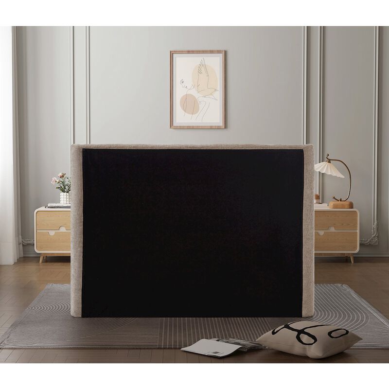 Meridian Furniture Penny Beige Chenille Fabric King Bed