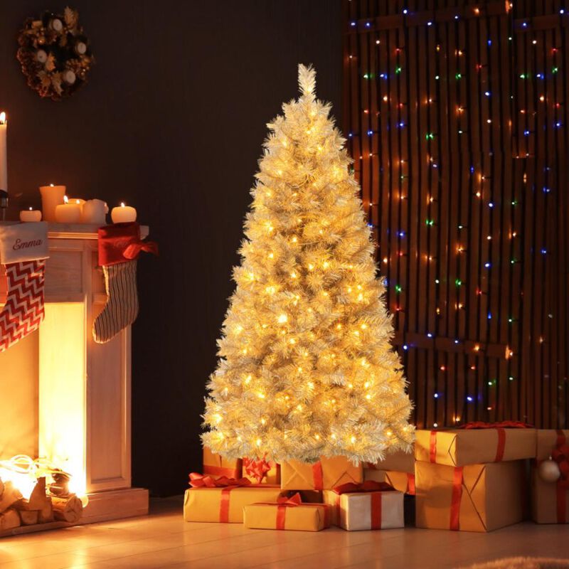 Hivvago Artificial Xmas Tree with Branch Tips and Warm White LED Lights