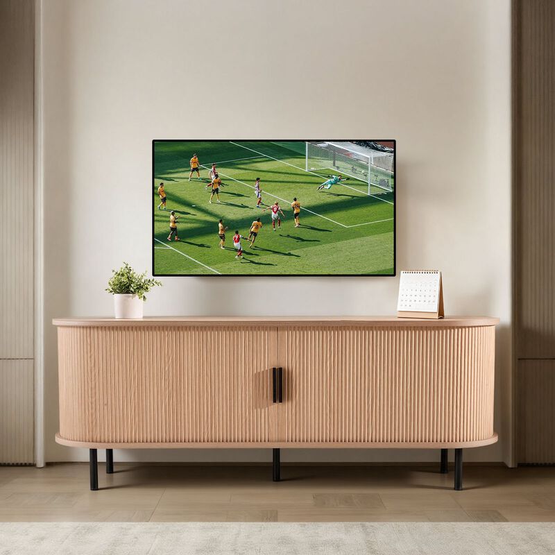 TV Stand for TVs up to 58 Inch with Adjustable Shelves and Sliding Door image number 1