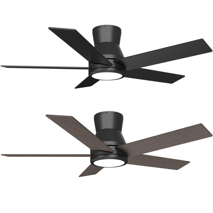 ELEMENT ACE 52 Inch Low Profile Ceiling Fan with Integrated Light, Energy Efficient DC Motor, Remote Control Operated, ETL Listed for Medium Indoor Spaces