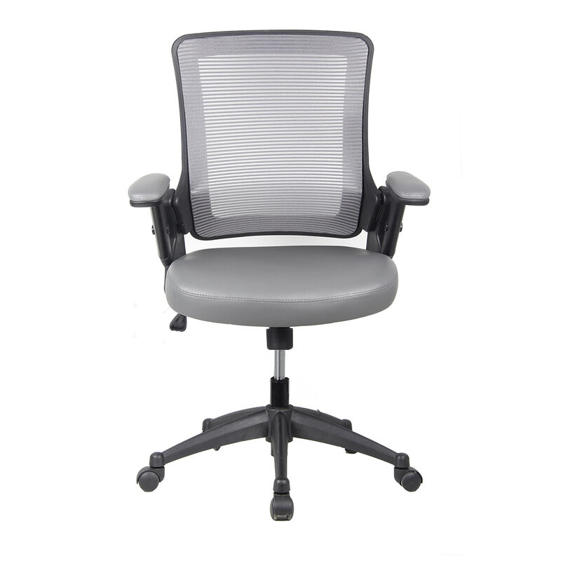 Streamdale Mid-Back Mesh Task Office Chair With Height Adjustable Arms, Grey