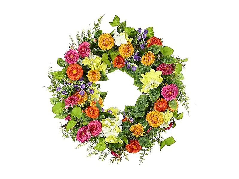 20 Spring Summer Wreaths Front Door Artificial Floral Wreath Daisy Flowers Green image number 0