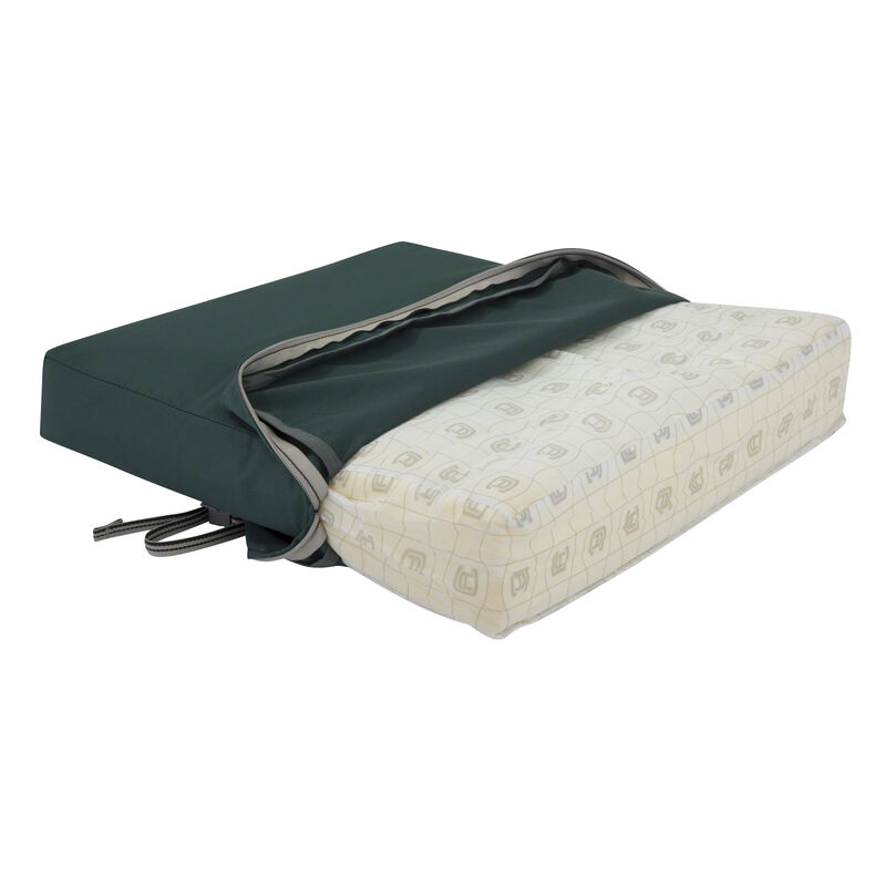 Classic Accessories Ravenna Water-Resistant 25 x 22 x 4 Inch Patio Back Cushion, Mallard Green, Outdoor Loveseat Cushions