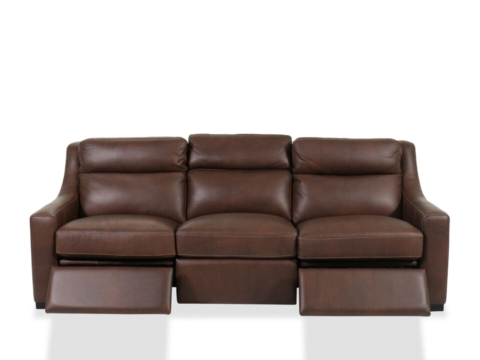Bernhardt Germain Leather Power Sofa - Brown