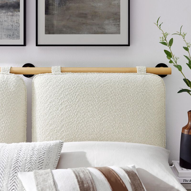 Anela Wall-Mounted Chenille Upholstered Queen Headboard image number 4