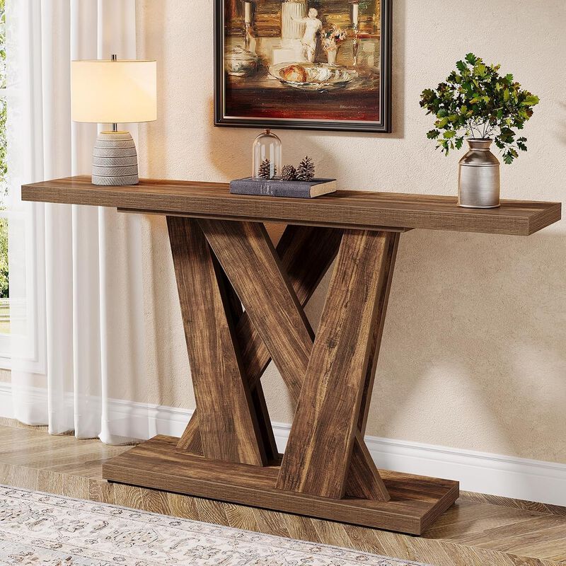 Tribesigns Farmhouse Wood Console Table image number 2