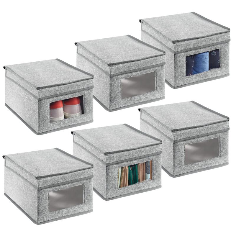 mDesign Soft Fabric Closet Storage Organizer Box image number 2