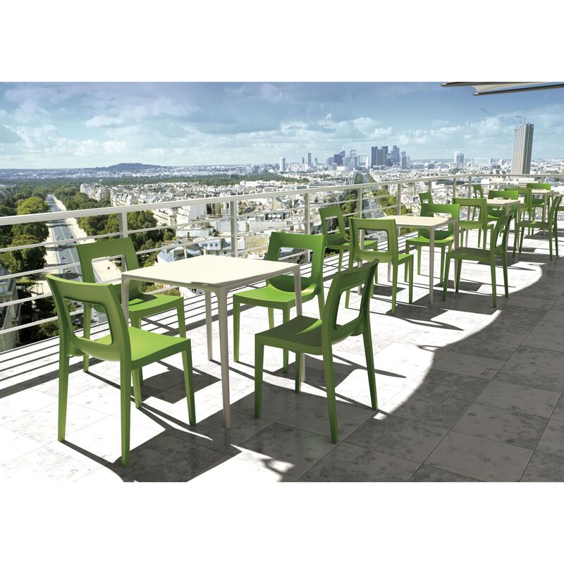 28" Gray Patio Square Stackable Dining Table