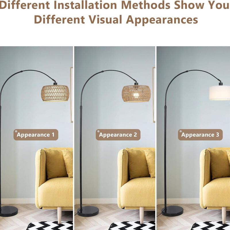 ELEMENT ACE Arc Floor Lamp with Stepless Dimmable Lighting, Multiple Control Options, Adjustable Height, Stable Anti-Tip Base for Living Room Bedroom Reading Use image number 5
