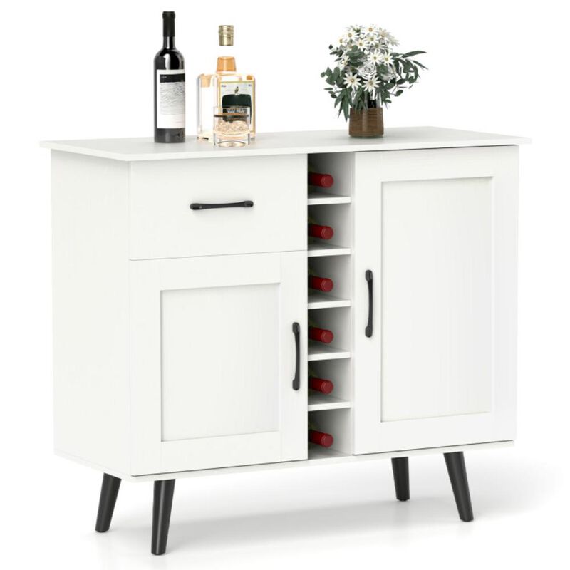 Hivvago Modern Wine Bar Buffet Cabinet with 6-Bottle Wine Rack