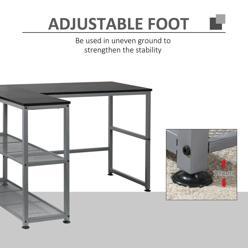 Black Shared Workspace: 83" Two Person Desk with Storage Shelf