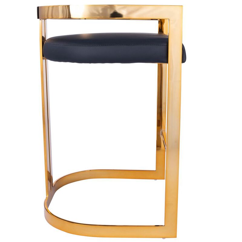Butler Specialty Clarence & Faux Leather 25 Counter Stool, Gold