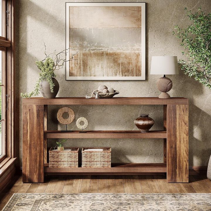 Tribesigns Modern 3-Tier Wood Console Table