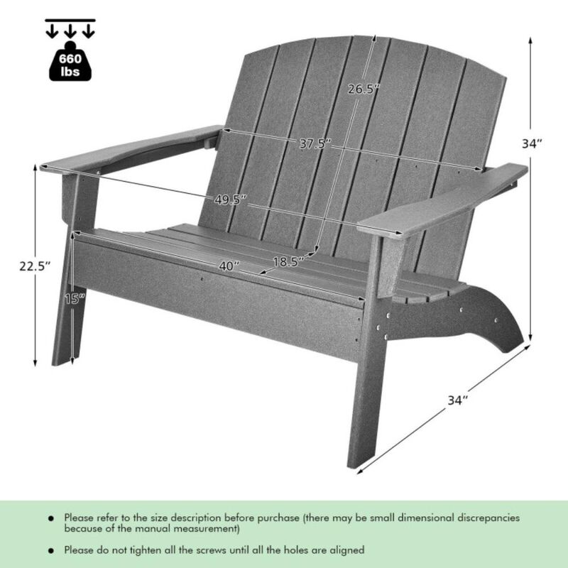 Hivvago HDPE Patio Adirondack Chair for Porch Garden Backyard