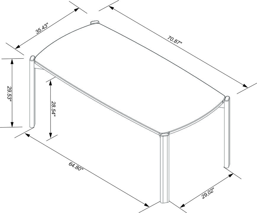 Gales White 70" Dining Table