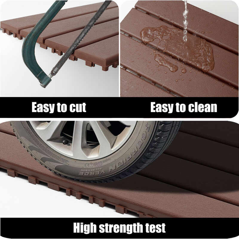 Plastic Interlocking Deck Tiles, 24 Pack Patio Flooring Waterproof Outdoor Indoor Flooring Deck Tiles, Patio Floor Decking Tiles image number 4