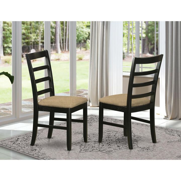 PFC-BLK-C Parfait Chair for dining room with Cushion Seat - Black & Cherry Finish.