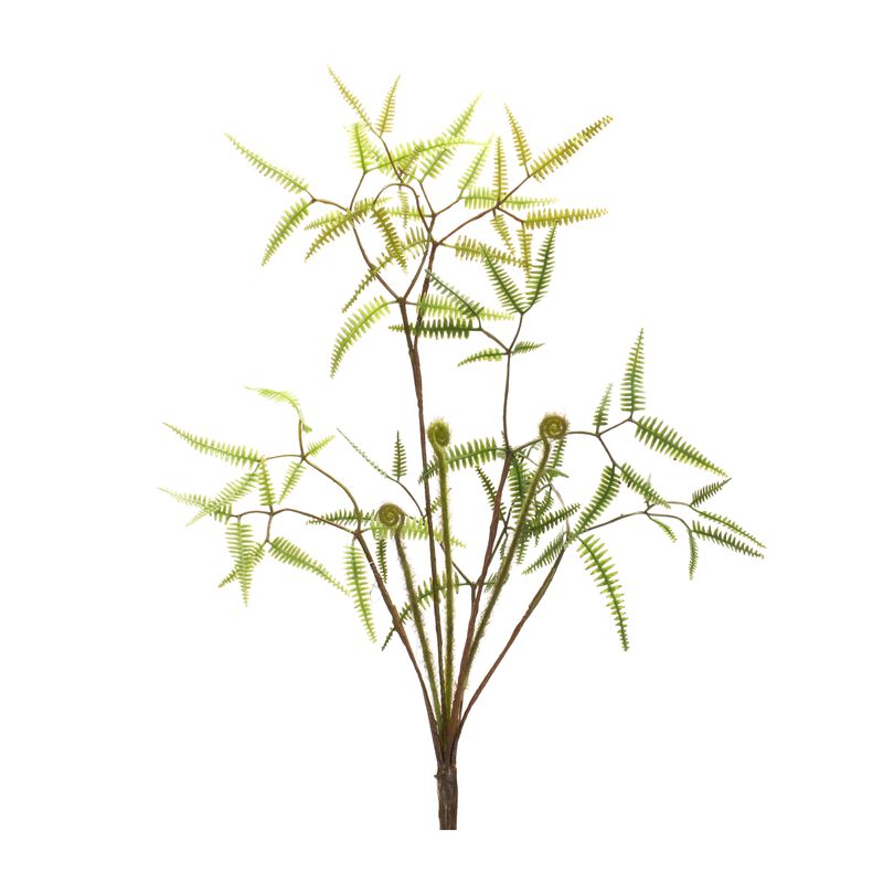 Mini Fern Foliage Bush with Sprout Accent for Natural Home Décor and Floral Arrangements (Set of 6)