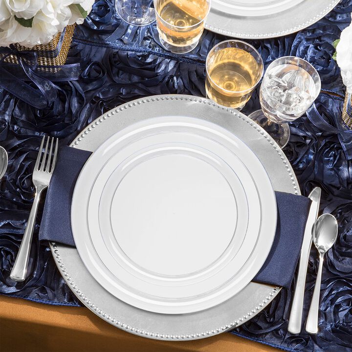 Clear Flat Round Plastic Wedding Value Set (30 Sets)