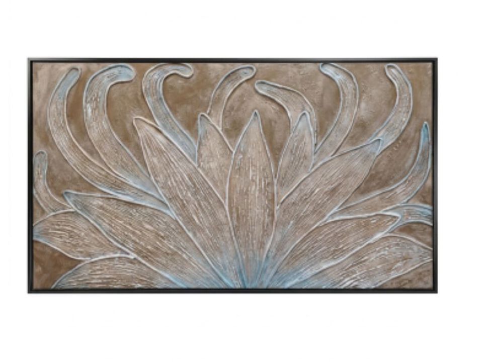 Brown Oil Wall Art Botanical Neutral Floral Flowers Framed Decor Abstract Canvas
