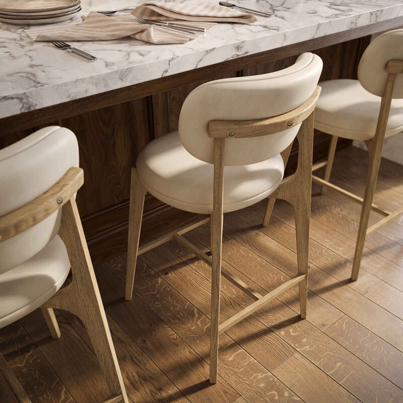 Carnation Cream Performance Vegan Leather Counter Stool image number 1