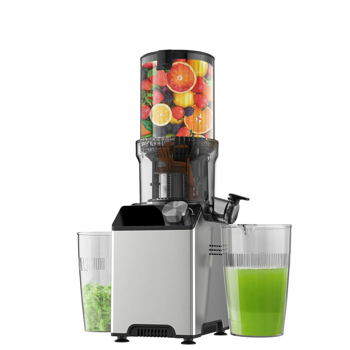 WHALLULTRA Cold Press Slow Masticating Juicer &ndash; 4.35" Extra Large Feed Chute, Dual-Speed for Soft/Hard Fruits, 180W