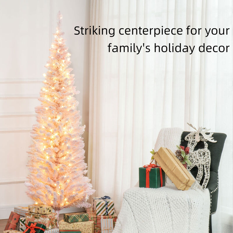 BreeBe 6ft Pencil Christmas Tree with Realistic Branches image number 3