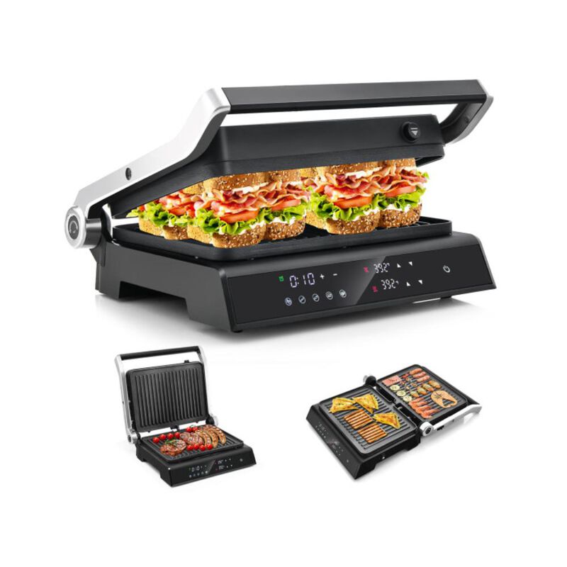Hivvago 3 in 1 Indoor Electric Panini Press Grill with LED Display