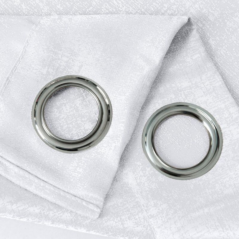 Oliva Gray Nora Embossed Blackout Grommet Panel - 52x90" White