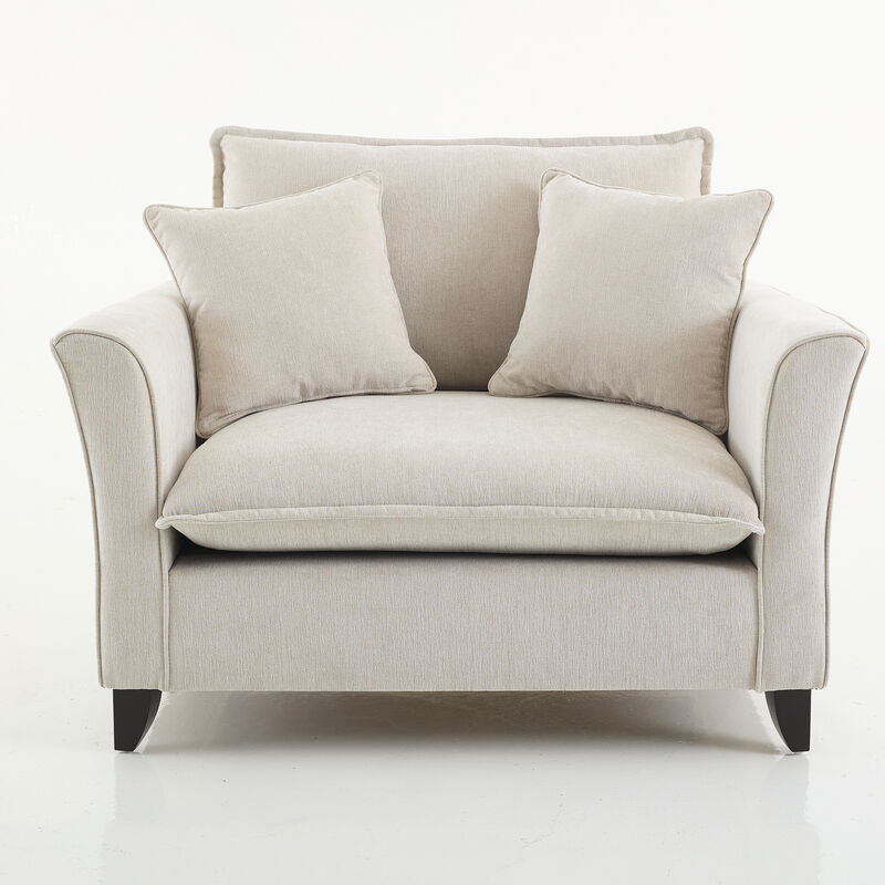 Merax Chenille Fabric Accent Armchair Single Sofa with Pillow for Living Room image number 0