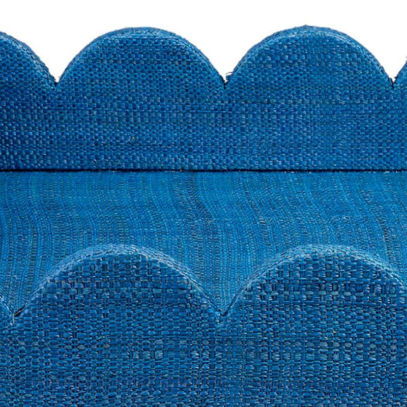 Rori Decorative Accessory Tray, Scalloped Edge 15 Inch Blue Raffia image number 4