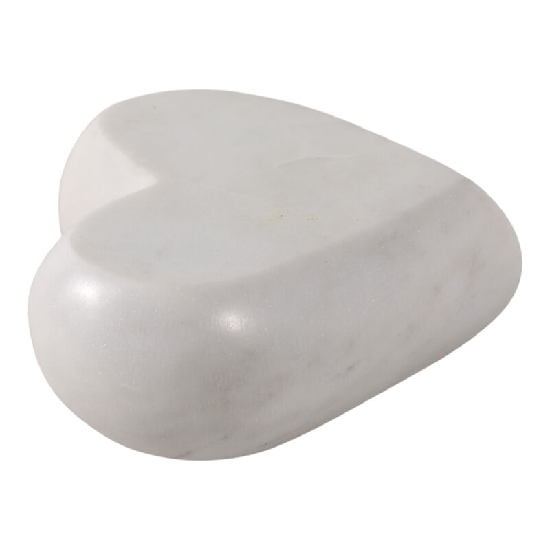 Marble, 5" Heart, White image number 2