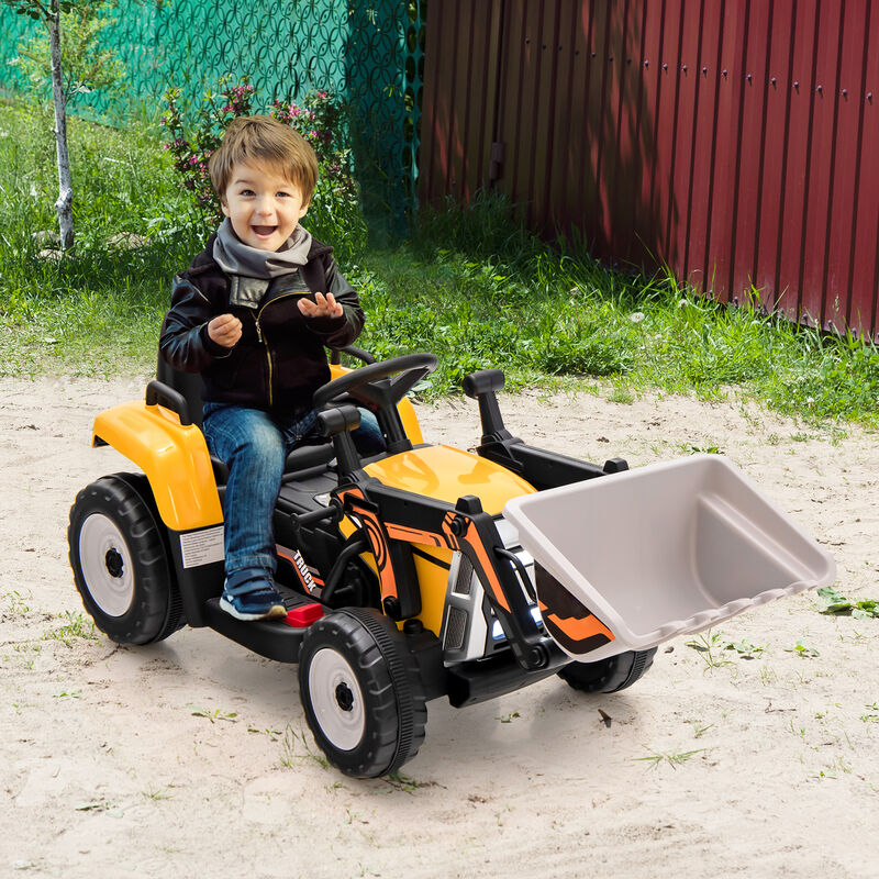 Battery Powered Kids Excavator Ride On Toy with Adjustable Arm and Shovel Bucket-yellow image number 1