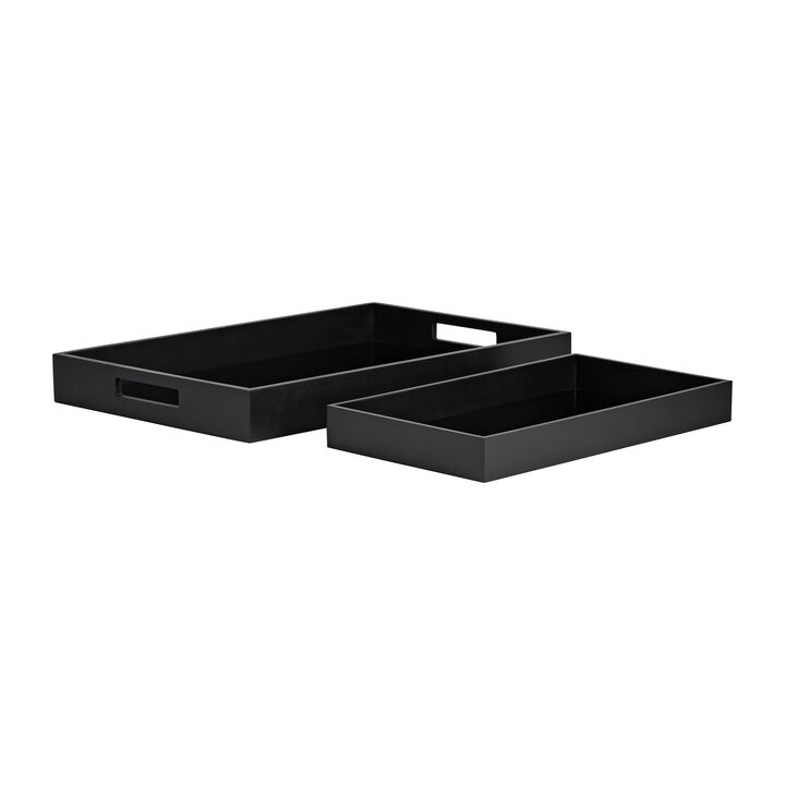 Bayburn S/2 Rect. Trays Black