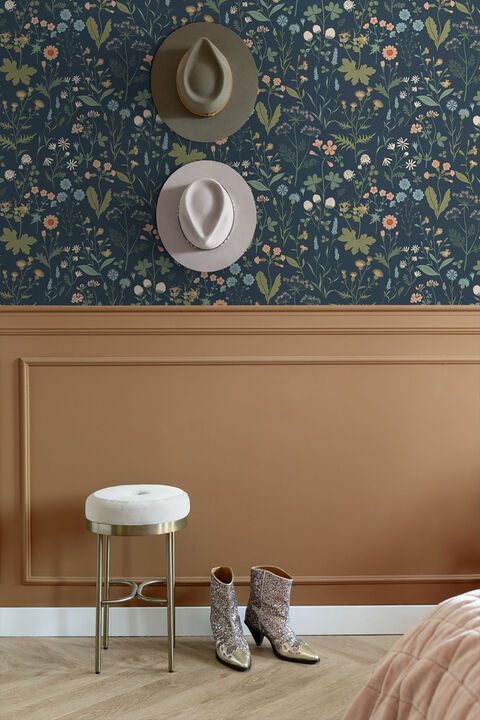 Letitia Indigo Summer Meadows Wallpaper