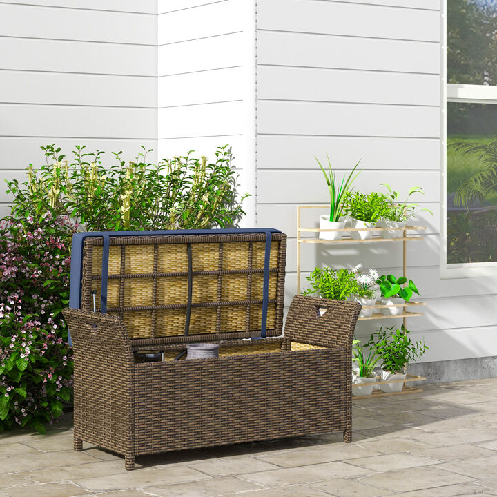 Hivvago 2-in-1 Rattan Patio Bench with Storage