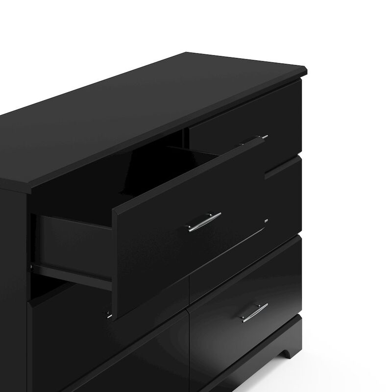 Storkcraft Brookside 6 Drawer Double Dresser (Black) – GREENGUARD Gold Certified